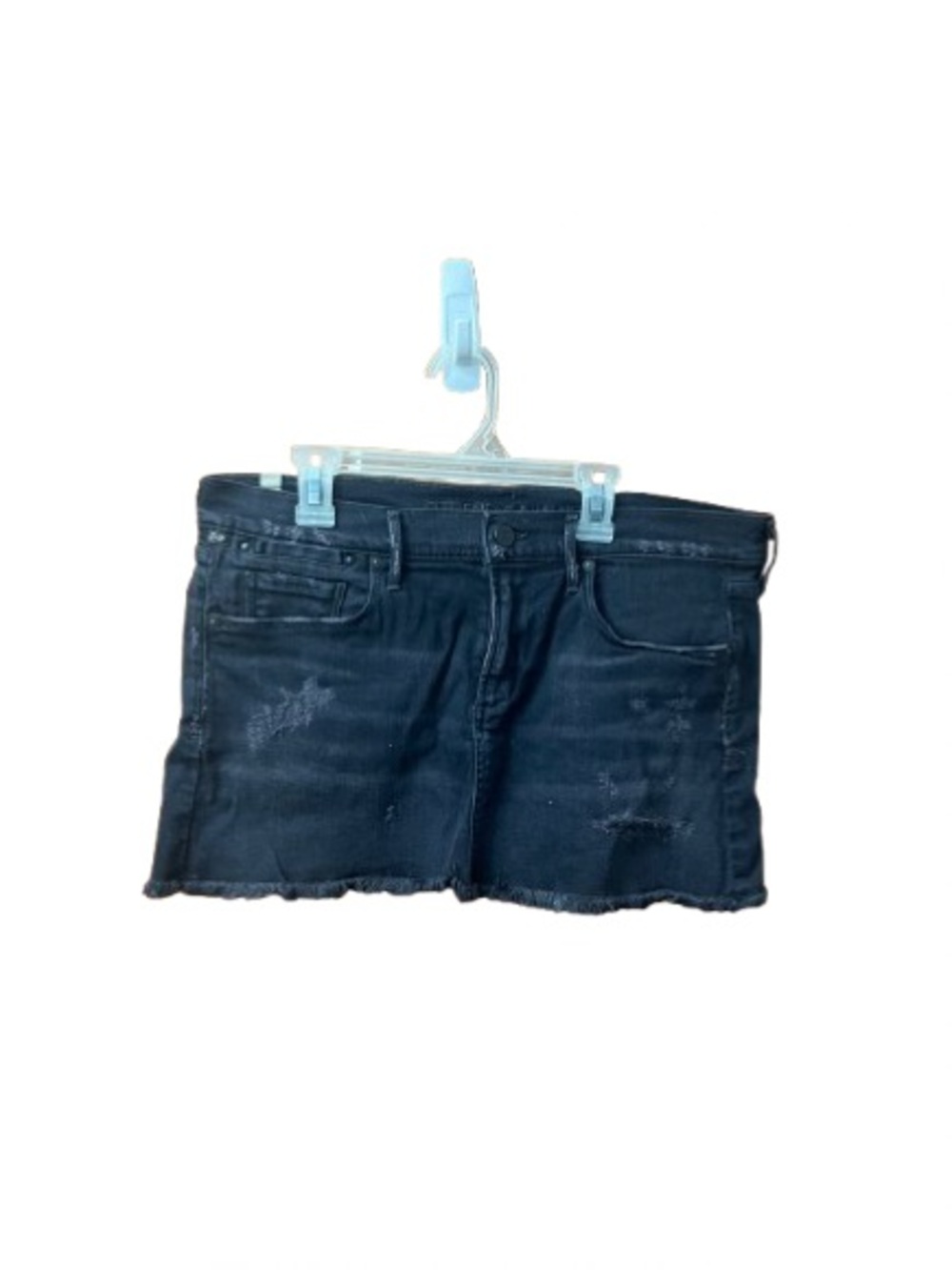 Citizens of Humanity Black Distressed Denjm Mini Skirt